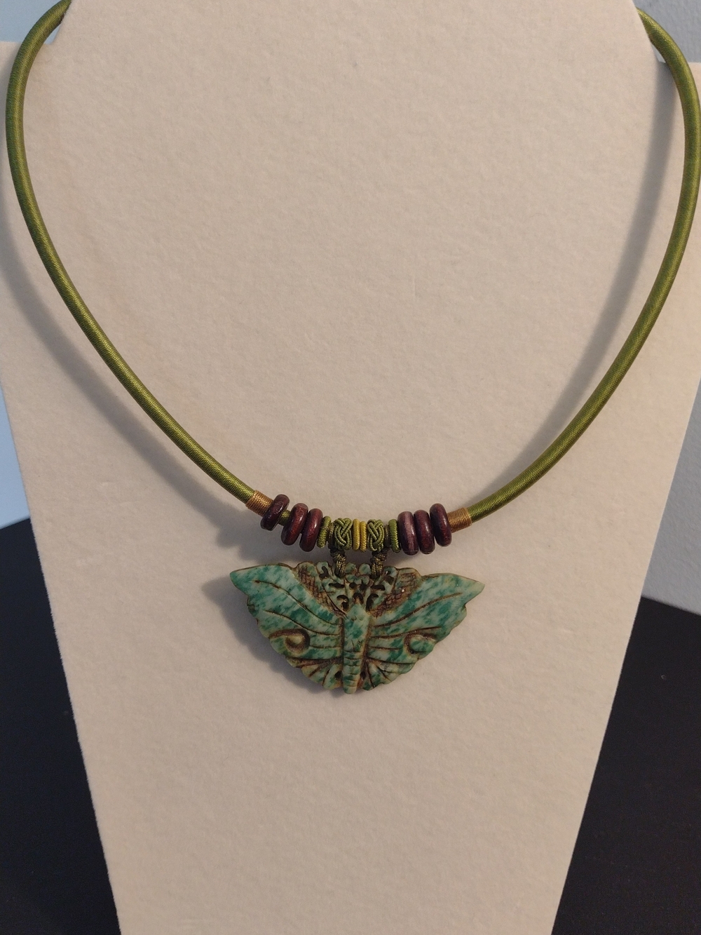 Handcrafted Green Turquoise Butterfly Pendant Necklace